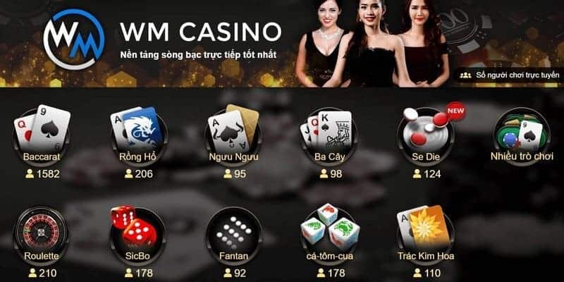 WM Casino Các trò chơi phổ biến tại WM Casino